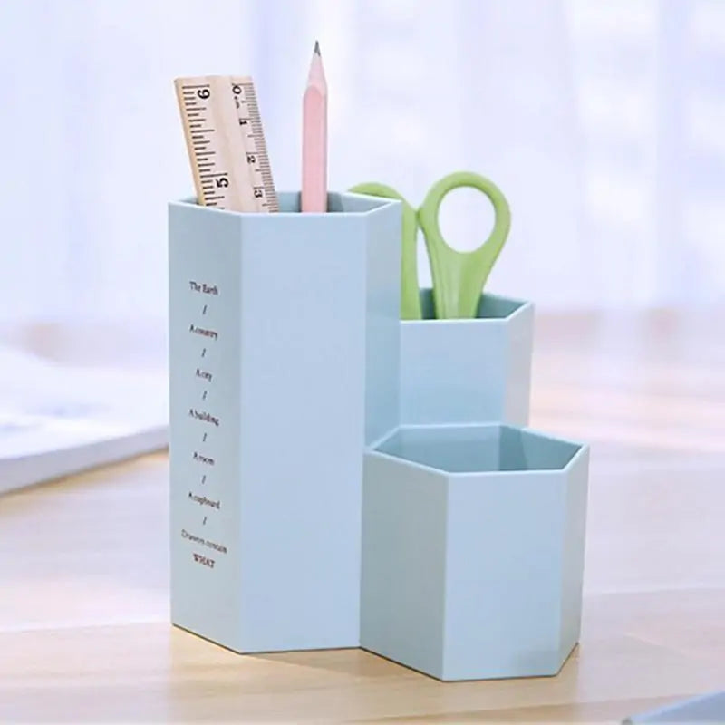 Pennenbak met 3 Vakken / Make-Up Kwasten Organizer - Diverse Kleuren