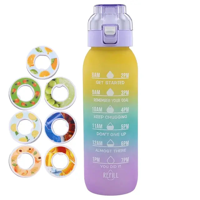 Waterfles 1000ml met 7 Geurpods / Drinkfles Water Bottle Bidon - Diverse Kleuren