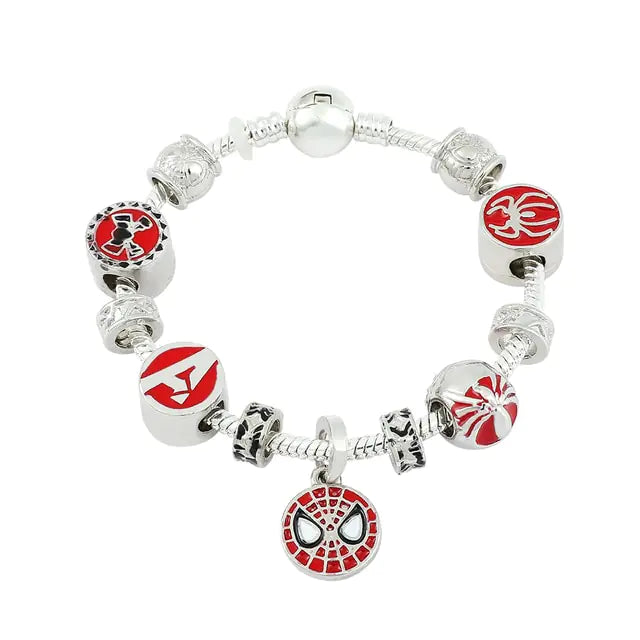 Spiderman Armband - Zilver met Rood