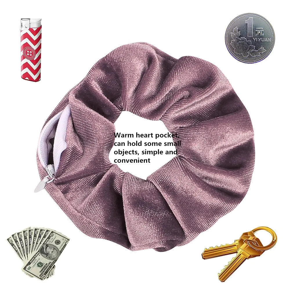 Scrunchie met Rits - Diverse Kleuren