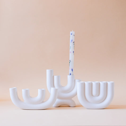 Witte Kaarsenhouders / Kandelaars Decoratie - Diverse Varianten