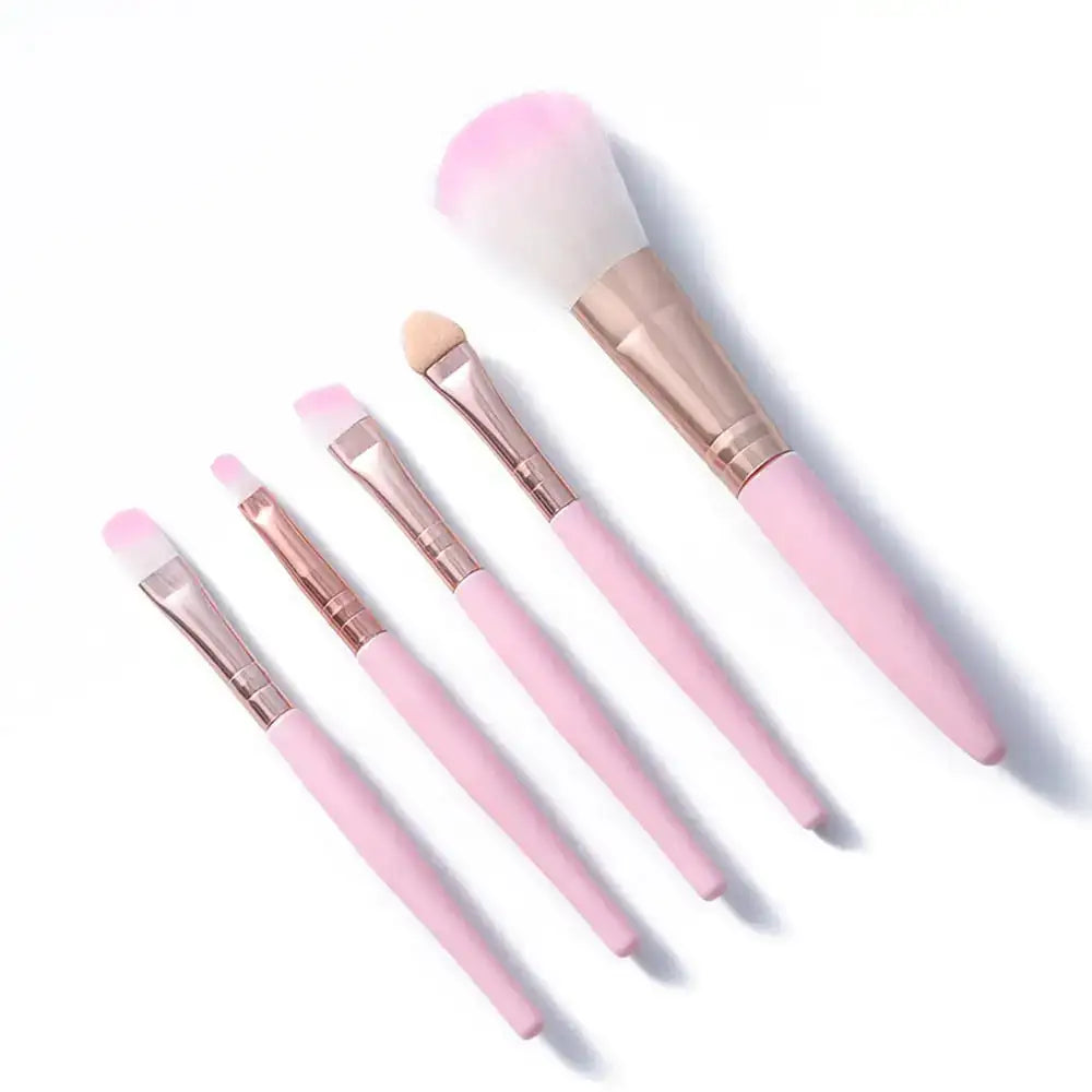 Lichtroze Make-Up Kwasten Brush Set 5 Stuks - Roze