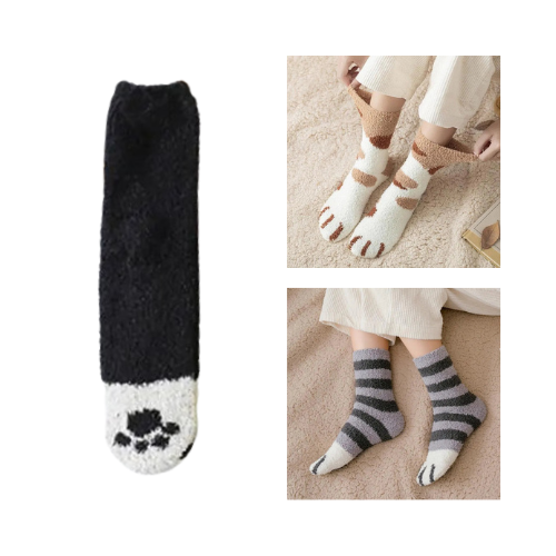 Fluffy Sokken met Print 3 Paar - Diverse Varianten