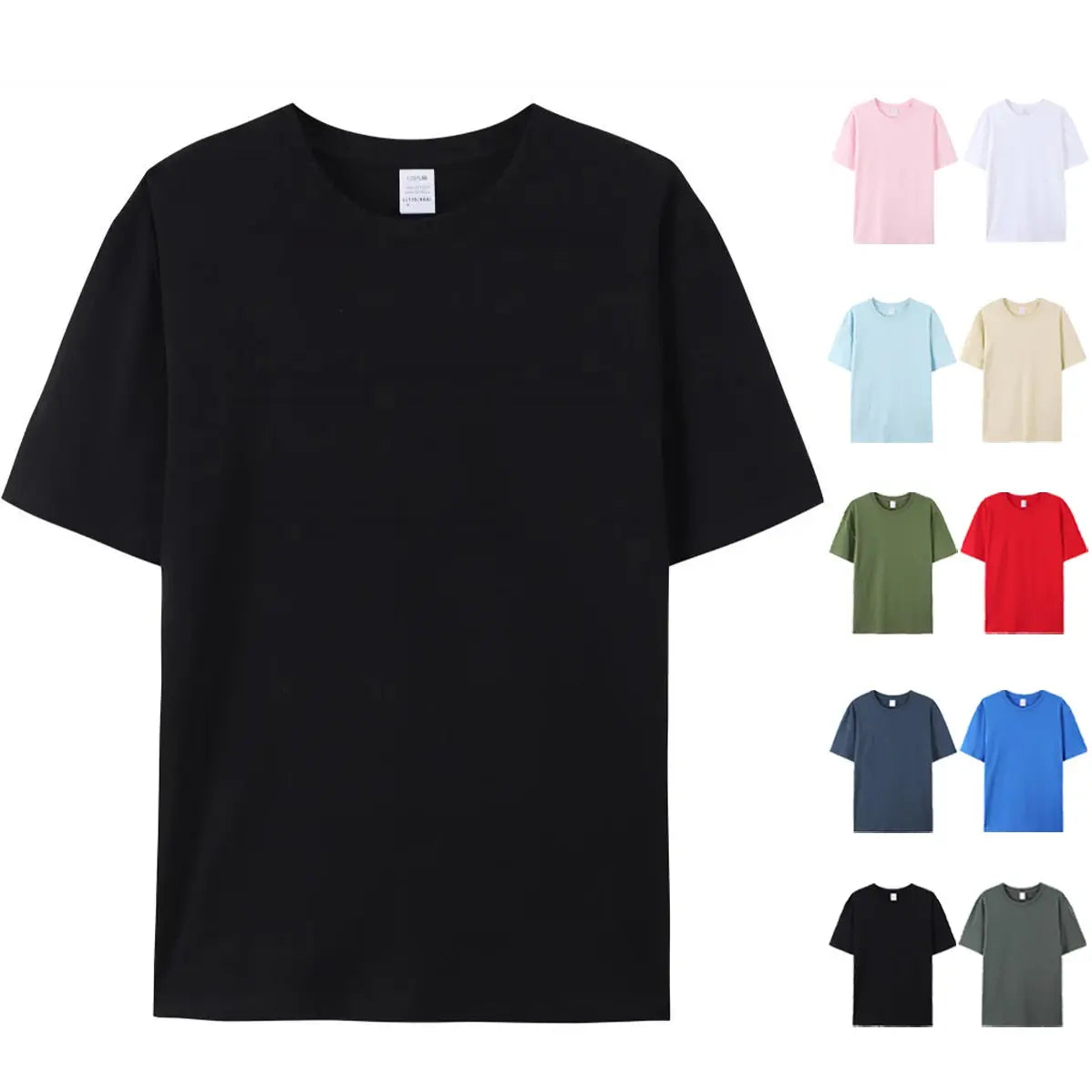 Effen T-Shirt met Korte Mouwen 100% Katoen - Diverse Kleuren