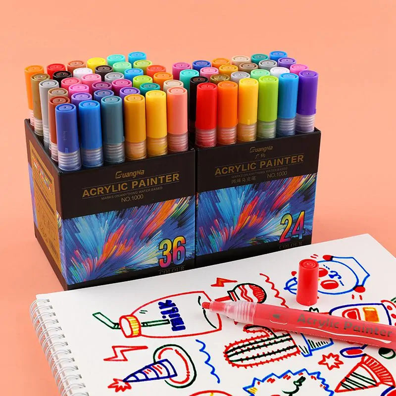 Set Acrylstiften 8 tot 36 Stuks - Diverse Varianten