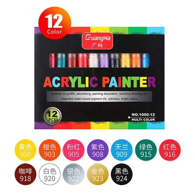 Set Acrylstiften 8 tot 36 Stuks - Diverse Varianten