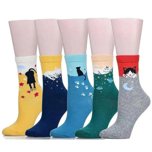 Sokken met Print 5 Paar - Diverse Kleuren