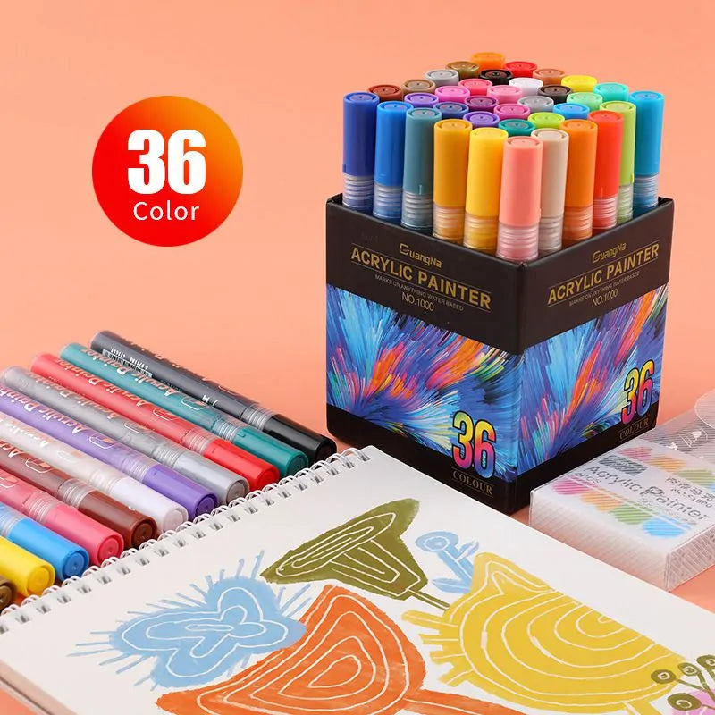 Set Acrylstiften 8 tot 36 Stuks - Diverse Varianten
