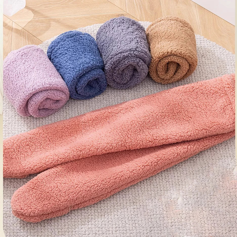 Blauwe Fuzzy Thigh High Sokken - Diverse Kleuren