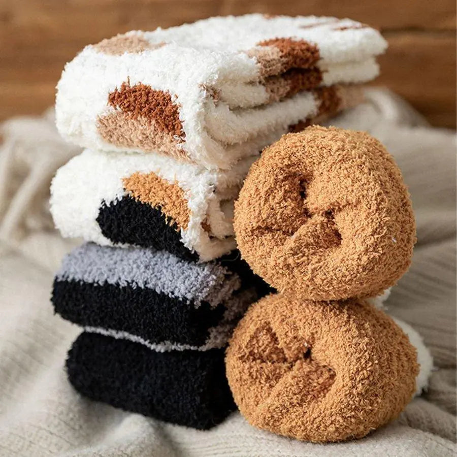 Fluffy Sokken met Print 3 Paar - Diverse Varianten