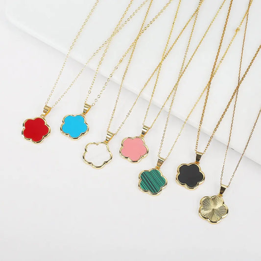 Goudkleurige Ketting met Bloemetje - Diverse Kleuren